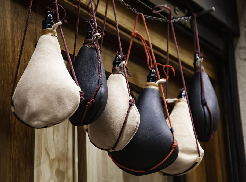 Traditional Spanish wine bota